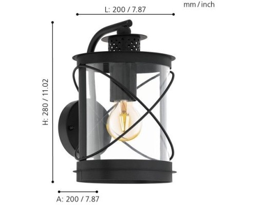 Настенный фонарь уличный Hilburn 94843 Eglo