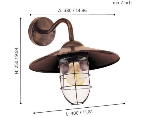 Настенный фонарь уличный Melgoa 94863 Eglo