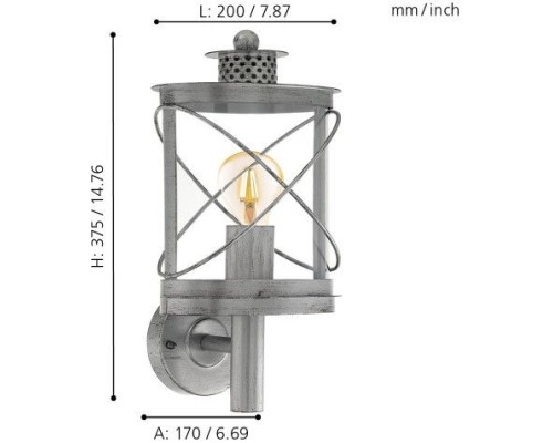 Настенный фонарь уличный Hilburn 1 94865 Eglo