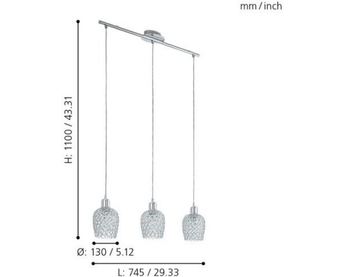Подвесной светильник Bonares 1 94897 Eglo