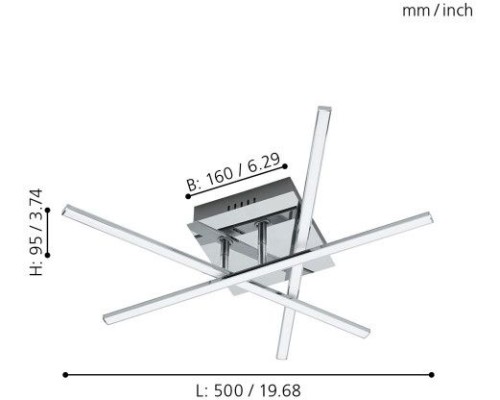 Потолочная люстра Lasana 1 95567 Eglo