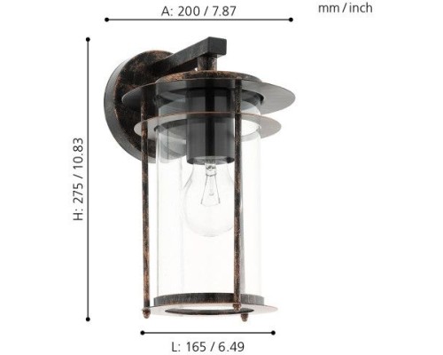 Настенный светильник уличный Valdeo 96241 Eglo