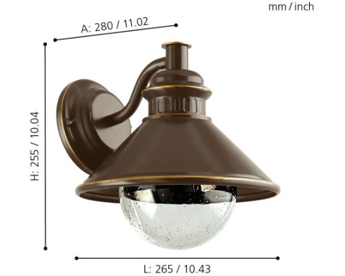 Настенный светильник уличный Albacete 96262 Eglo