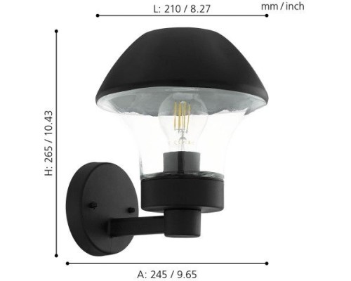 Настенный фонарь уличный Verlucca 97244 Eglo