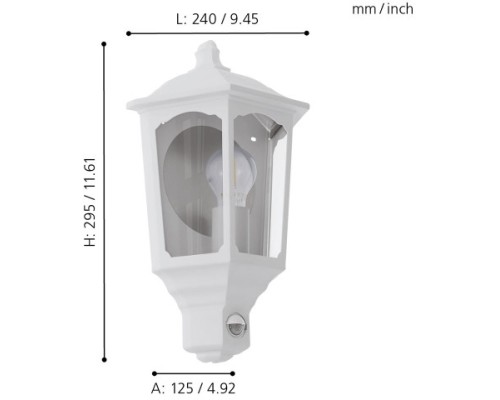 Настенный фонарь уличный Manerbio 97258 Eglo