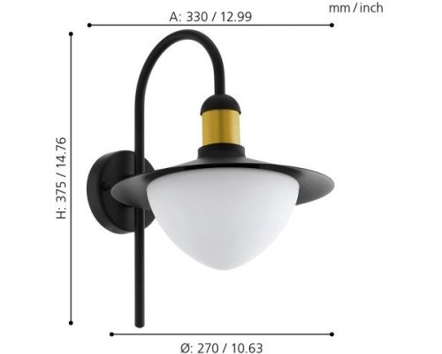 Настенный фонарь уличный Sirmione 97285 Eglo