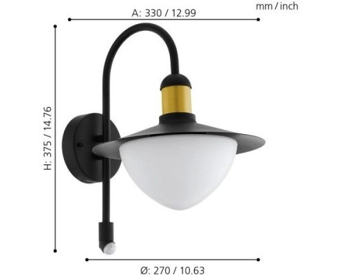 Настенный фонарь уличный Sirmione 97286 Eglo