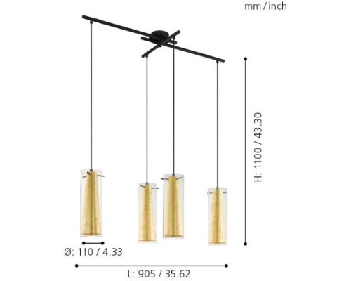 Подвесной светильник Pinto Gold 97653 Eglo