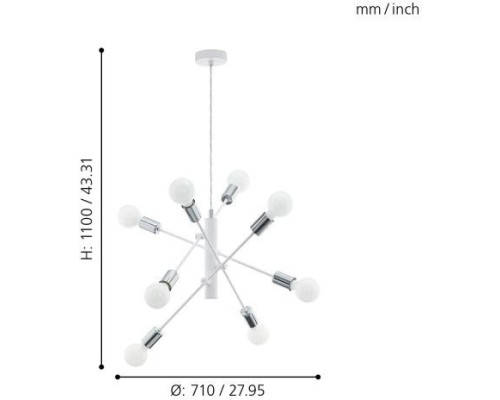 Подвесная люстра Gradoli 98017 Eglo