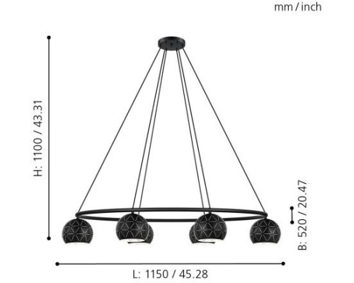 Подвесная люстра Cantallops 98456 Eglo