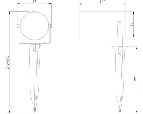 Грунтовый светильник Landscape 043 FL LED черный Elektrostandard