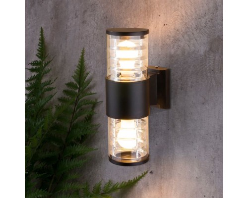 Настенный светильник уличный Strada 1407 TECHNO черный Elektrostandard