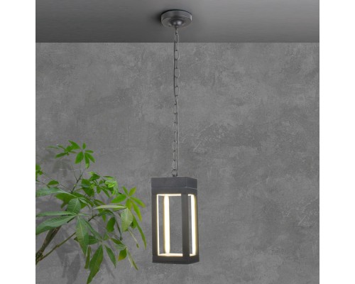 Уличный подвесной светильник Frame 1528 TECHNO LED серый Elektrostandard