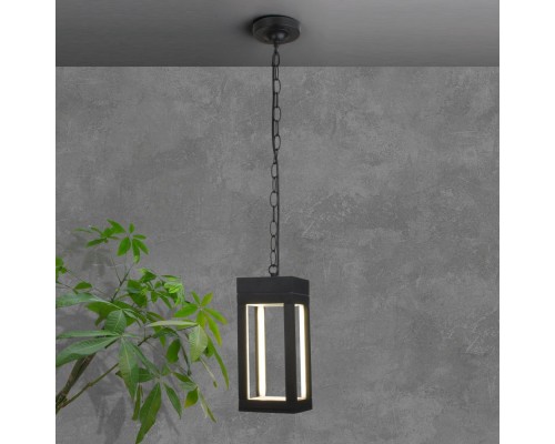 Уличный подвесной светильник Frame 1528 TECHNO LED черный Elektrostandard