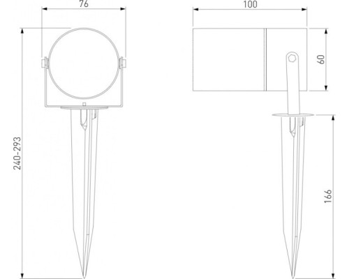 Грунтовый светильник Landscape/2 35146/S черный Elektrostandard