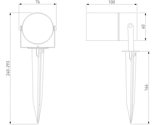 Грунтовый светильник Landscape 35146/S графит Elektrostandard