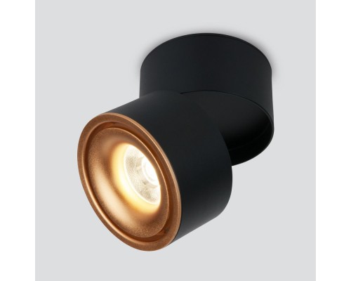Точечный светильник Klips DLR031 15W 4200K 3100 черный матовый/золото Elektrostandard