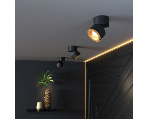 Точечный светильник Klips DLR031 15W 4200K 3100 черный матовый/золото Elektrostandard