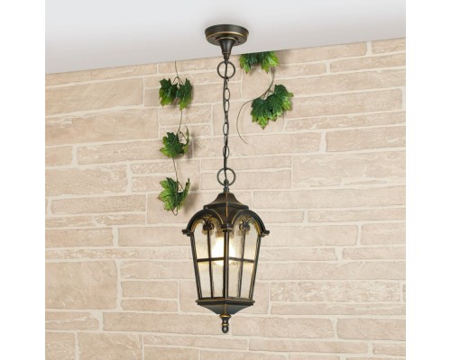 Уличный подвесной светильник Mira Mira H черное золото Elektrostandard