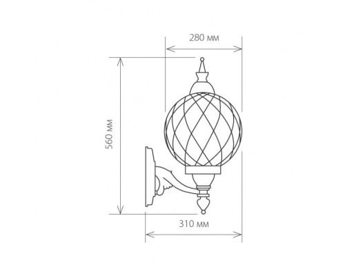 Настенный фонарь уличный Sirius Sirius U черное золото Elektrostandard
