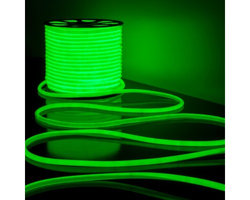 Светодиодная лента Гибкий неон 220V 9,6W 144Led 2835 IP67 круглый зеленый, 50 м Elektrostandard