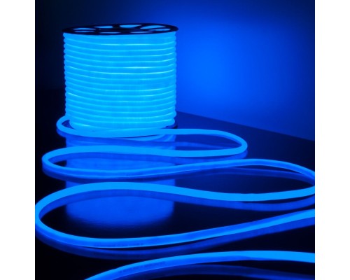 Светодиодная лента Гибкий неон 220V 9,6W 144Led 2835 IP67 круглый синий, 50 м Elektrostandard