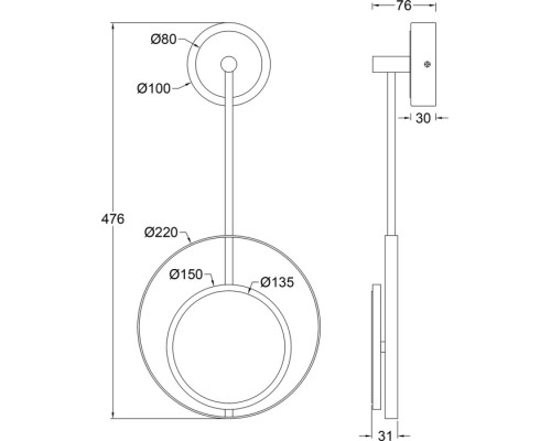 Настенный светильник Hypnosis 10206/SG LED White/Gold Escada