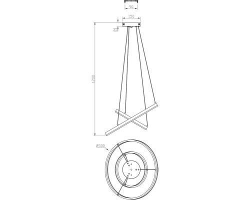 Подвесной светильник Void 10254/2LED Silver APP Escada