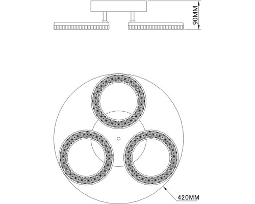 Потолочная люстра Alunit 10281/3LED Escada