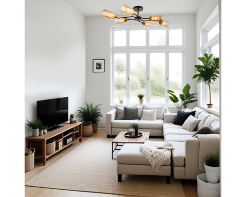 Потолочная люстра Vertigo 1131/6P Black/Gold Escada