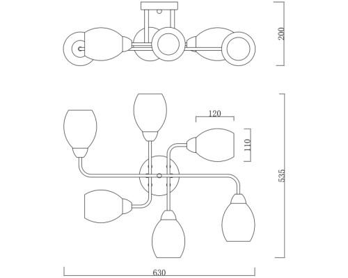Потолочная люстра Hope 1132/6P Gold Escada