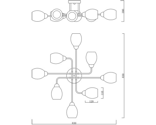 Потолочная люстра Hope 1132/8P Gold Escada