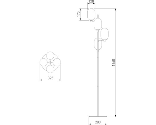 Торшер Loona 01161/4 латунь Eurosvet