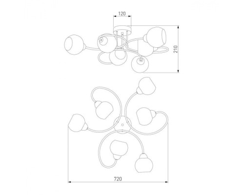 Потолочная люстра Tulia 30136/6 хром Eurosvet