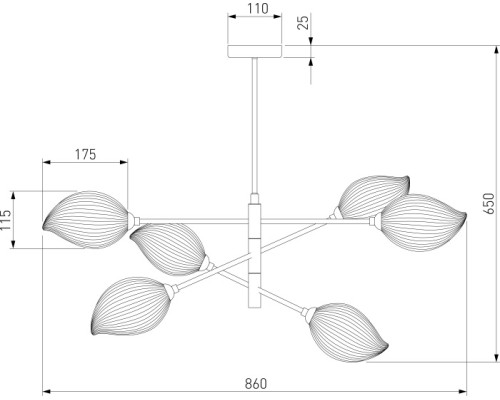 Подвесная люстра Sinki 30189/6 черный Eurosvet