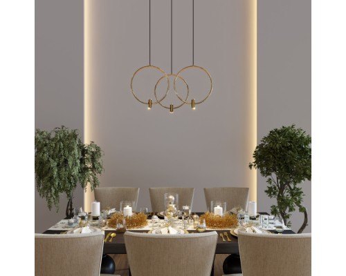 Подвесной светильник Layla 50257/3 LED черный/ латунь Eurosvet