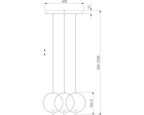 Подвесной светильник Layla 50257/3 LED черный/ латунь Eurosvet