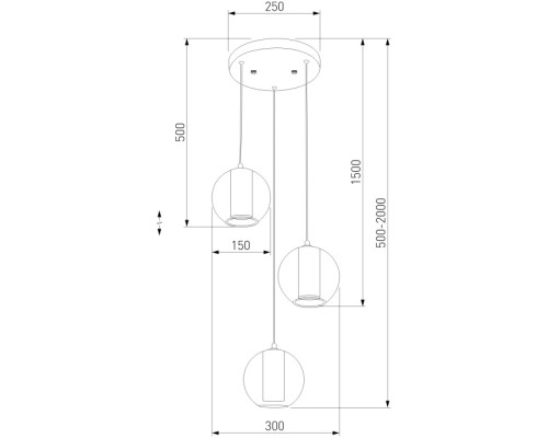 Подвесной светильник Cobble 50258/3 LED дымчатый/бирюзовый Eurosvet