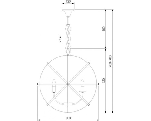 Подвесная люстра Santi 60139/6 золото Eurosvet