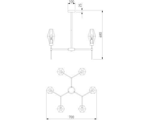 Потолочная люстра Prism 60143/6 хром Eurosvet