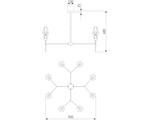 Потолочная люстра Prism 60143/8 латунь Eurosvet