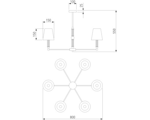 Потолочная люстра Conso 60145/6 хром Eurosvet