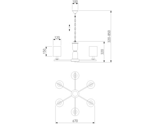 Подвесная люстра Caprera 60146/6 латунь Eurosvet