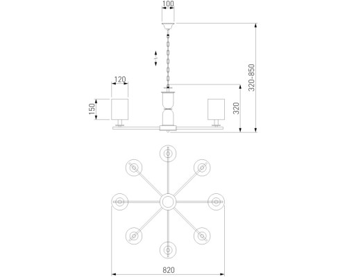 Подвесная люстра Caprera 60146/8 латунь Eurosvet