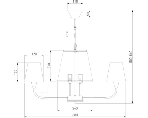 Подвесная люстра Milos 60153/6 латунь Eurosvet