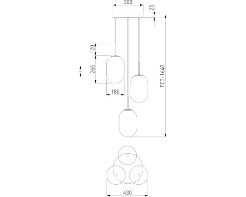 Подвесной светильник Loona 60161/3 латунь Eurosvet