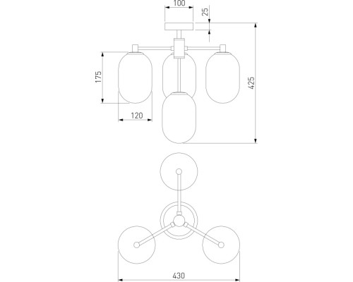 Потолочная люстра Loona 60161/4 латунь Eurosvet