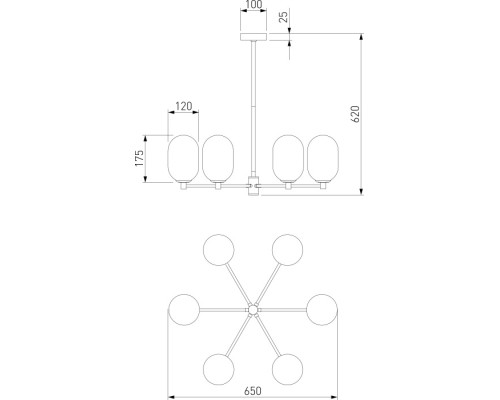 Потолочная люстра Loona 60161/6 латунь Eurosvet
