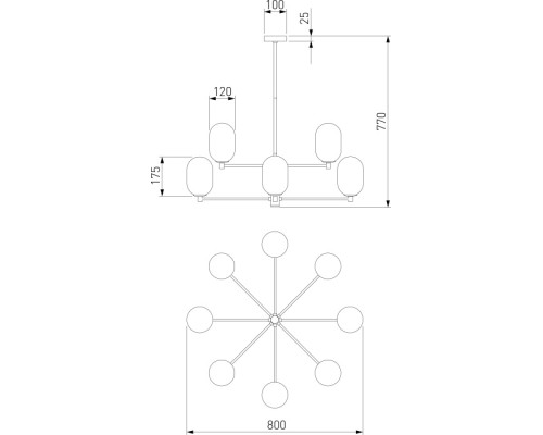 Потолочная люстра Loona 60161/8 латунь Eurosvet