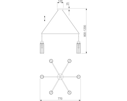 Подвесная люстра Gilian 60163/6 латунь Eurosvet